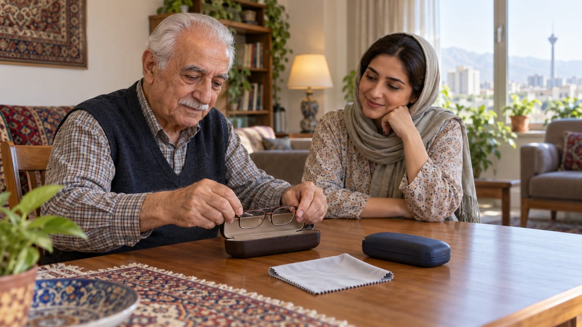 نگهداری عینک سالمند در منزل؛ راهنمای خانواده و مراقب