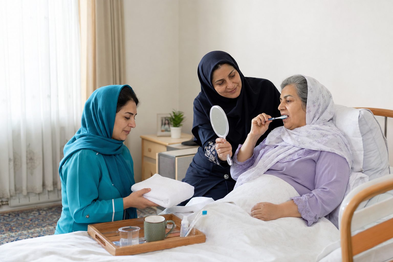 بهداشت دهان بیمار بستری در منزل؛ راهنمای مراقبت روزانه