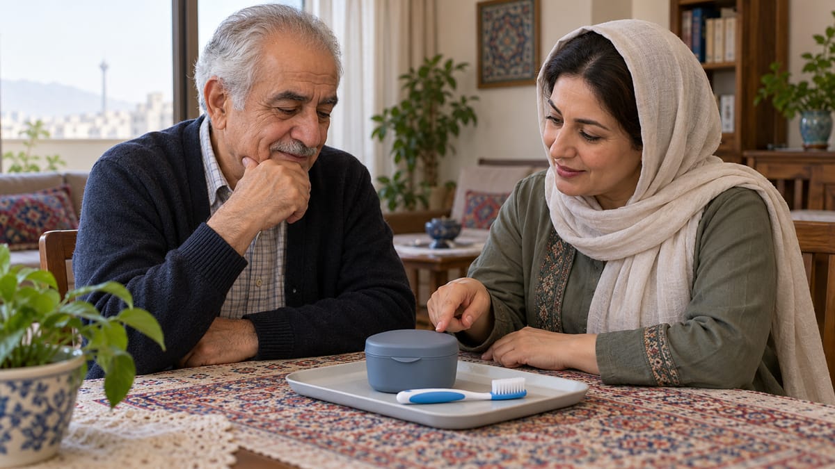 نگهداری دندان مصنوعی سالمند در منزل؛ راهنمای مراقب