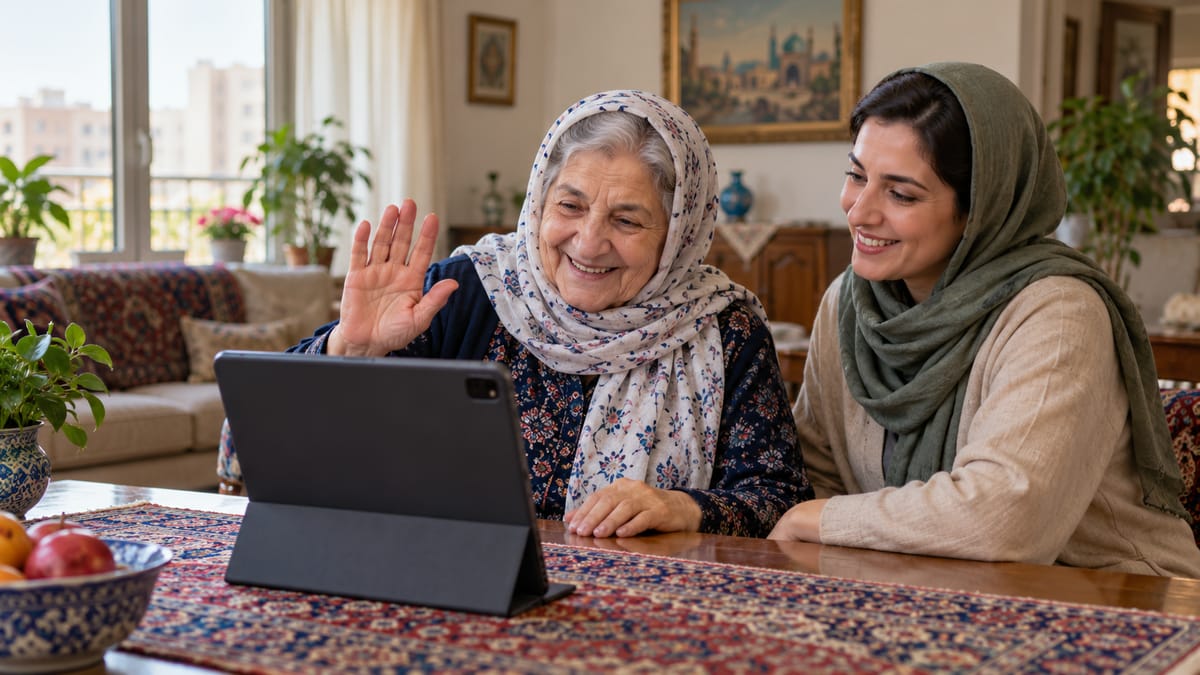 تماس تصویری سالمند با خانواده؛ راهنمای همراهی در منزل